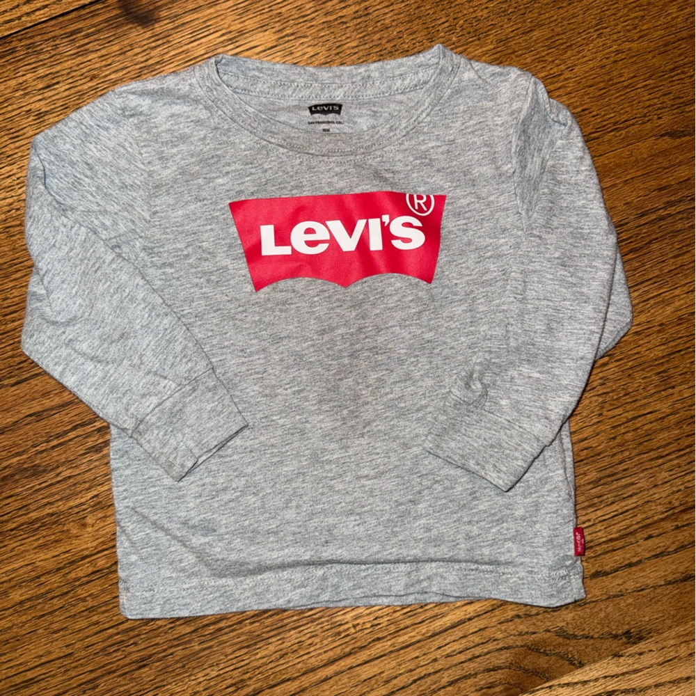 Levi's Kids Heather Gray Sweatshirt with Red Logo